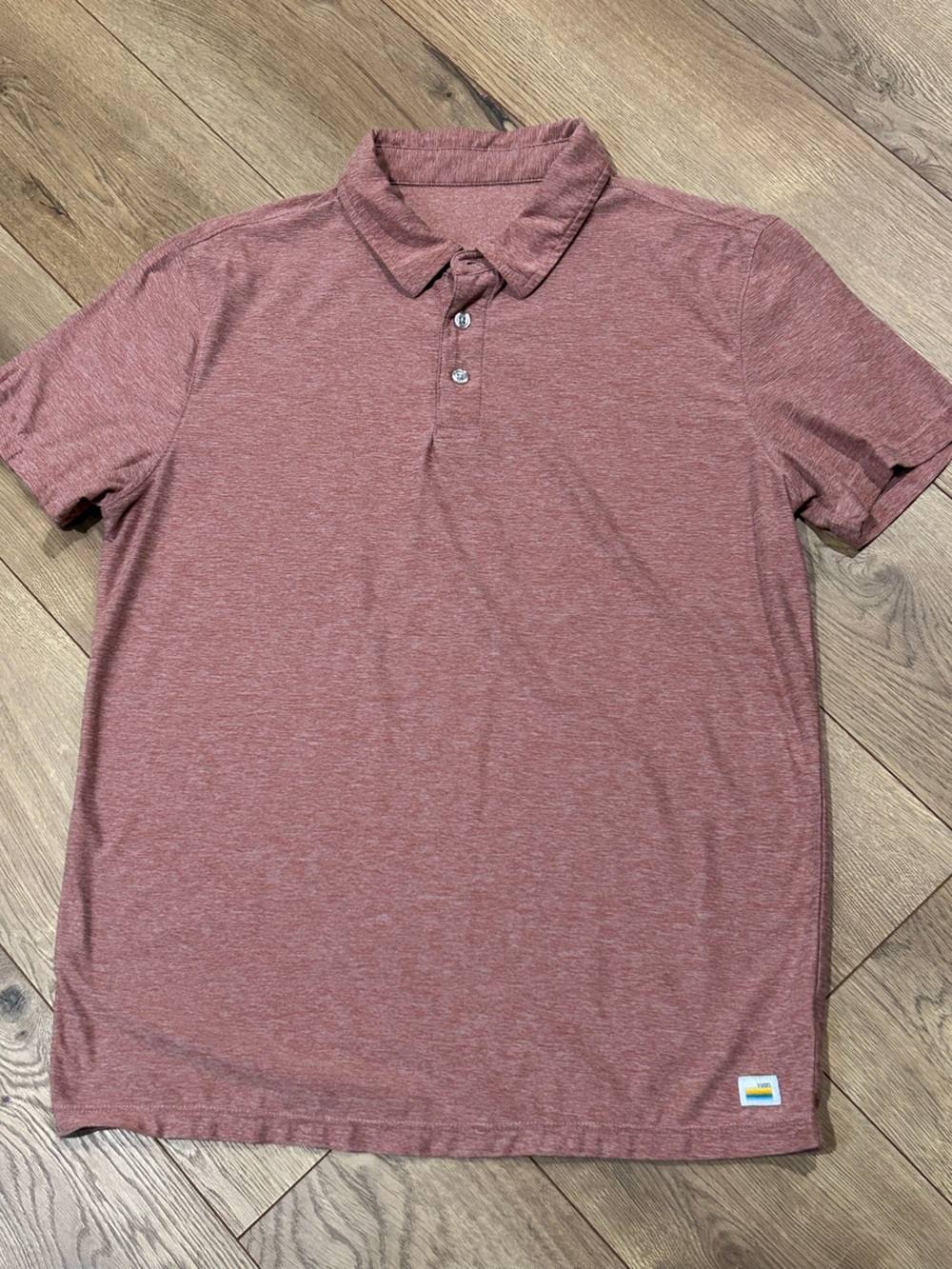 Vuori Men's Heathered Rose Polo Shirt small
